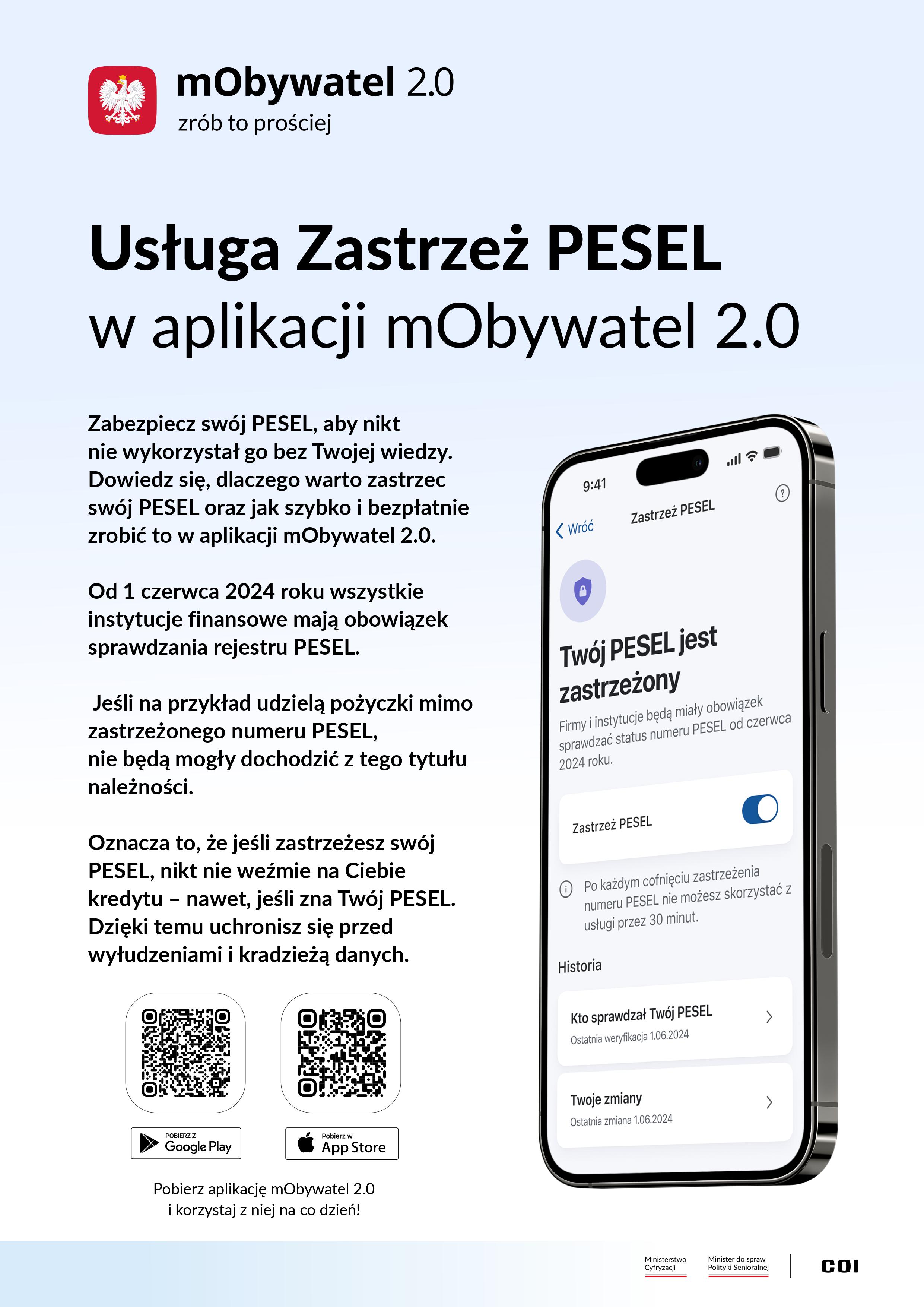 ZASTRZEŻ PESEL i chroń swoje dane w mObywatelu 2.0