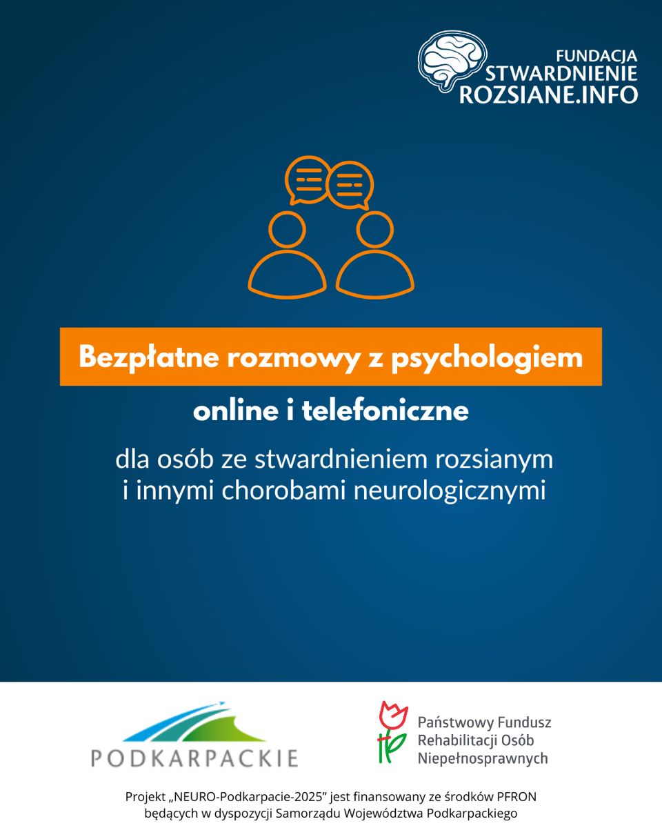 BEZPŁATNE DYŻURY PSYCHOLOGÓW DLA OSÓB Z CHOROBAMI NEUROLOGICZNYMI