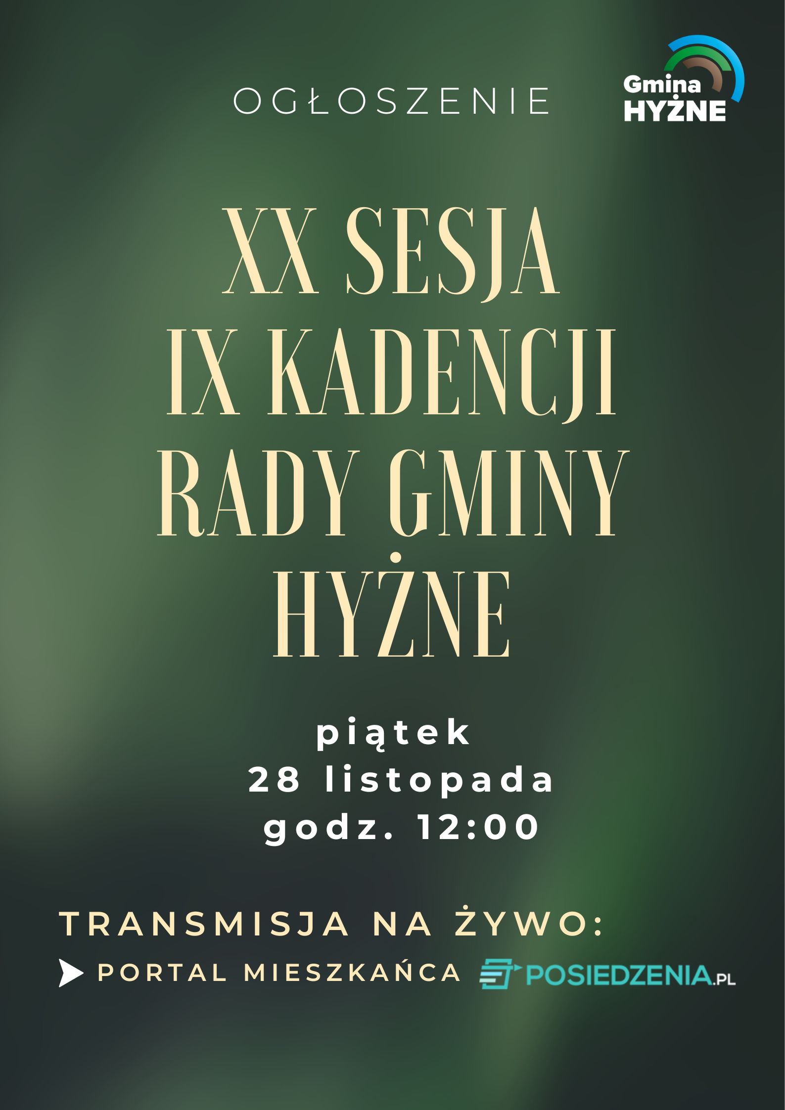 XX SESJA RADY GMINY HYŻNE
