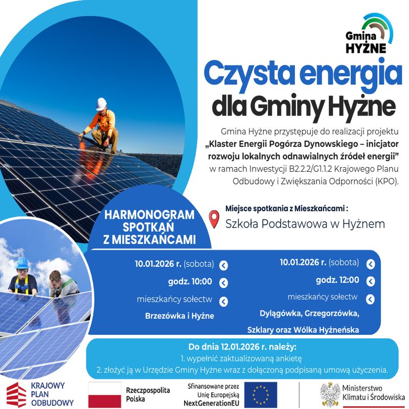 Spotkanie informacyjno-konsultacyjne dla mieszkańców Gminy Hyżne