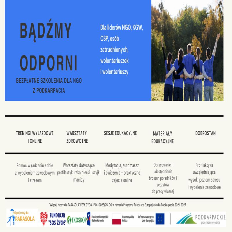 BEZPŁATNE SZKOLENIA DLA NGO – Bądźmy Odporni