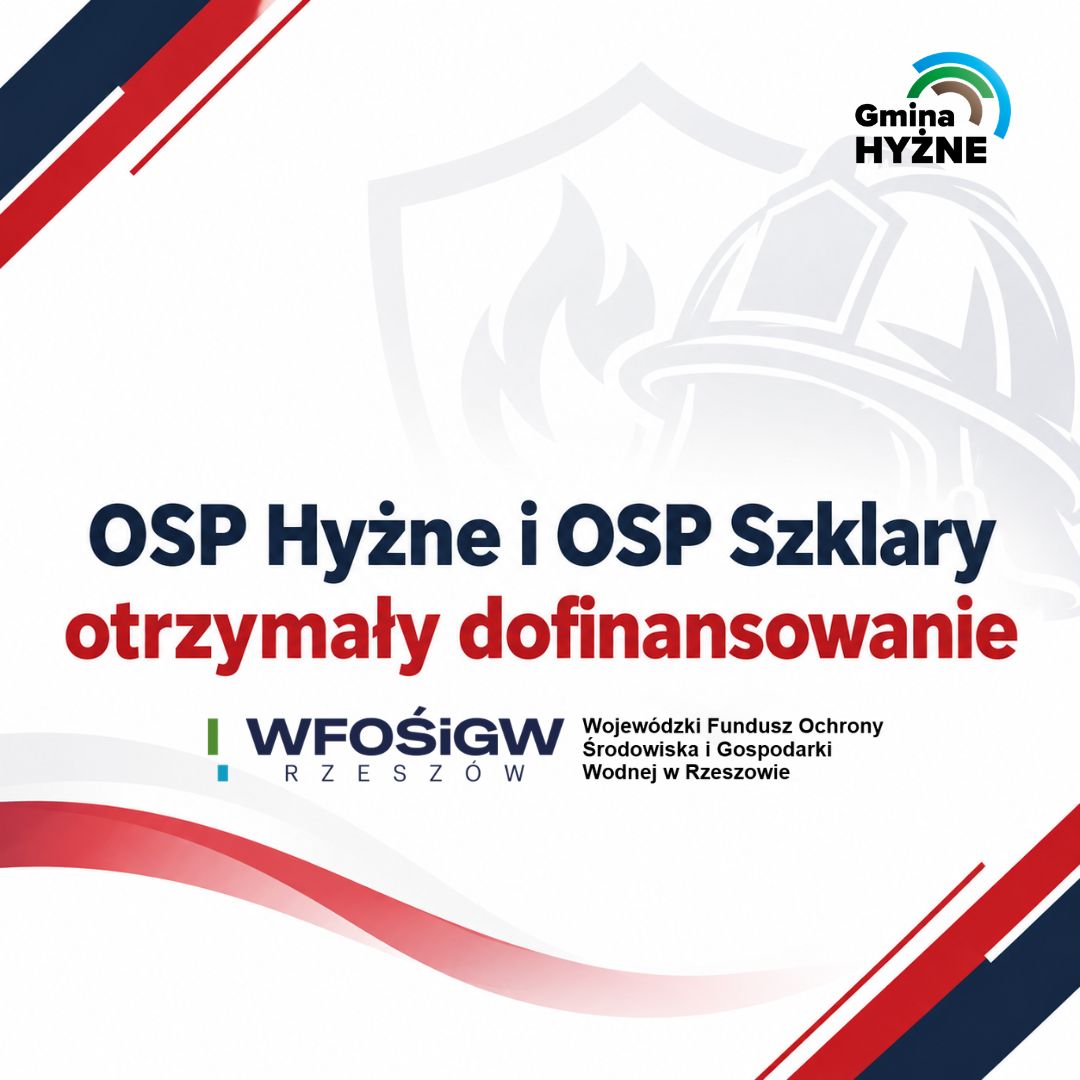 OSP Hyżne i Szklary z dofinansowaniem